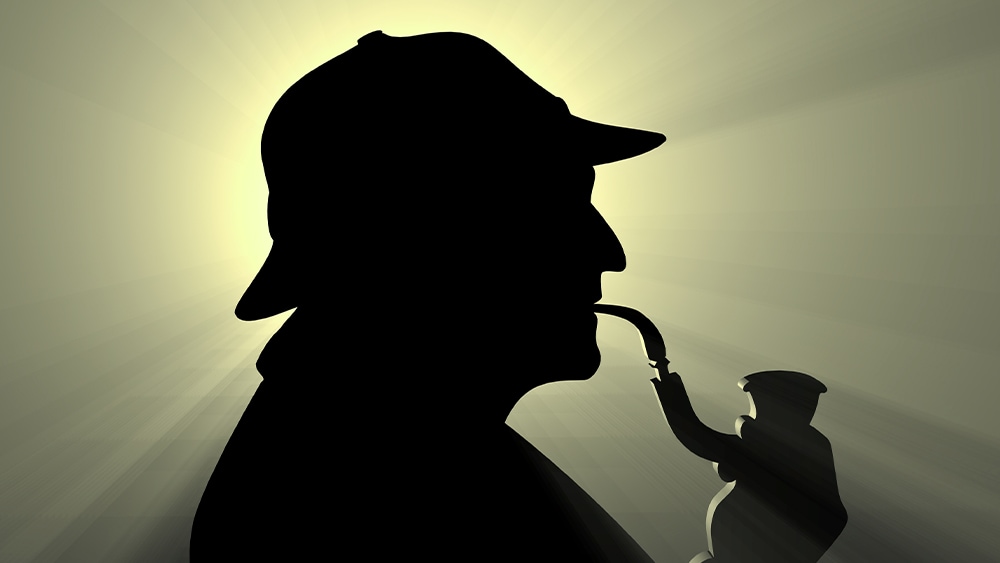 Silhuet af detektiven Sherlock Holmes
